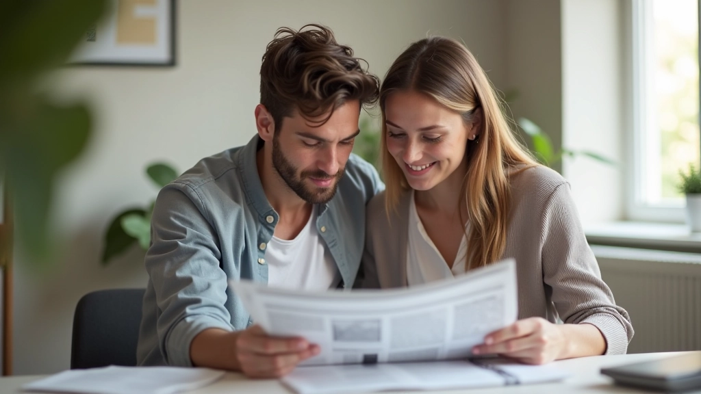Deux personnes tenant des mains par-dessus un journal financier ouvert, environnement calme et lumineux