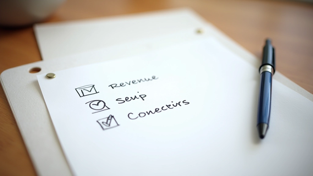 Feuille avec liste de questions écrites à la main : revenus, dépenses, objectifs d'épargne, inquiétudes financières